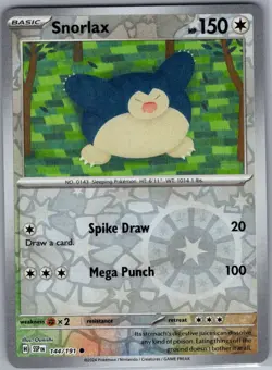 Snorlax 144/191 Reverse Holo SV08: Surging Sparks - Pokemon Card - NM - Image 1
