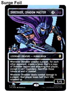 Shredder, Shadow Master (Surge Foil) - Borderless | Pixel - MTG Commander: TMNT - Image 1