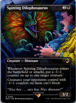 Spitting Dilophosaurus (Borderless) 3 REX NM MTG - Image 1