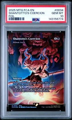 2025 MTG FINAL FANTASY THROUGH THE AGES FOIL #0034 SHANTOTTO'S COERCION PSA 10 - Image 1