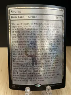MTG Swamp #256 (Full-Text Lands) Secret Lair Drop Series FOIL NM/M - Image 1