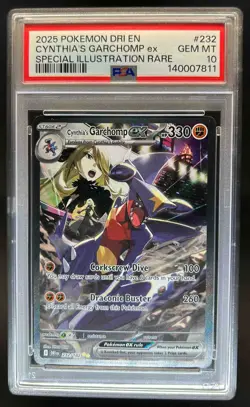 2025 Pokemon Destined Rivals Cynthia's Garchomp ex #232/182 PSA 10 - Image 1