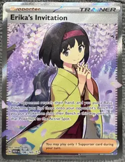 Pokemon Erika's Invitation 196/165 Holo Ultra Rare Scarlet Violet 151 - Image 1