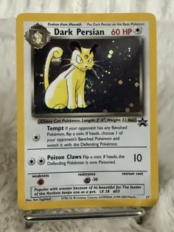Pokemon TCG Dark Persian Holo Black Star Promo 17 with Swirl WOTC NM - Image 2