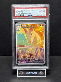 2025 Pokemon Dri En-Destined Rivals Illustration Rare Rapidash #189 PSA 10 - Image 1