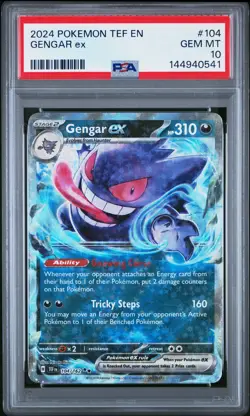 144940541 Gengar ex 2024 Pokemon Temporal Forces #104 PSA 10 - Image 1