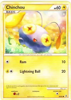 Pokemon - Chinchou - 48/95 - Common - HS Unleashed - LP - Image 1