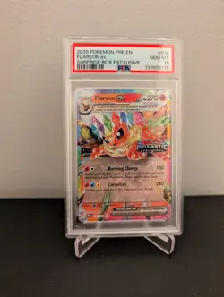 POKEMON PRISMATIC EVOLUTIONS | SURPRISE BOX STAMPED FLAREON EX 014/131 PSA 10 - Image 1