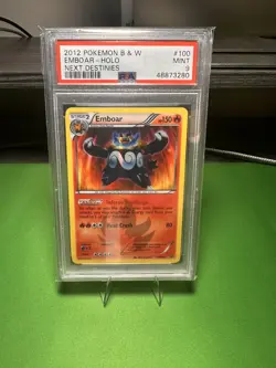 2012 Pokemon Black & White Emboar Holo PSA 9 – Next Destinies #100 - Image 1