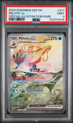 2024 POKEMON SSP EN-SURGING SPARKS SPECIAL ILLUSTRATION RARE MILOTIC EX PSA 9 - Image 1