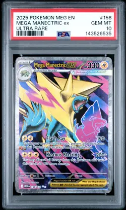 2025 POKEMON MEG EN-MEGA EVOLUTION ULTRA RARE #158 MEGA MANECTRIC EX PSA 10 - Image 1