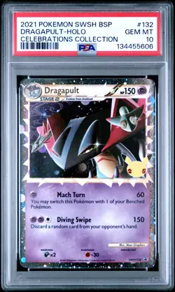 2021 POKEMON SWSH CELEBRATIONS COLLECTION PROMO #132 DRAGAPULT-HOLO PSA 10 - Image 1