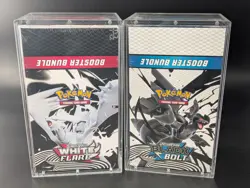 2x Pokemon SV10.5 Black Bolt White Flare Sealed Booster Bundle Display W/Acrylic - Image 1