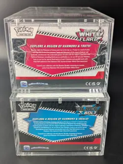2x Pokemon SV10.5 Black Bolt White Flare Sealed Booster Bundle Display W/Acrylic - Image 3