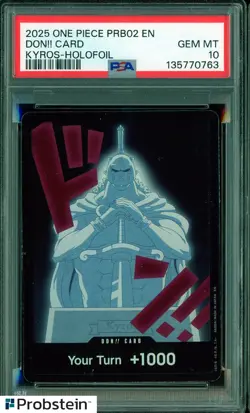 2025 One Piece PRB02 EN Don!! Card Kyros Holo Foil PSA 10 GEM MINT - Image 1