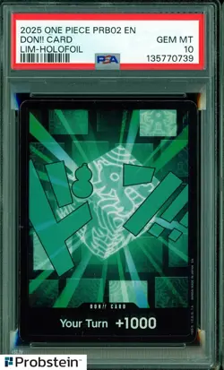 2025 One Piece PRB02 EN Don!! Card Lim Holo Foil PSA 10 GEM MINT - Image 1
