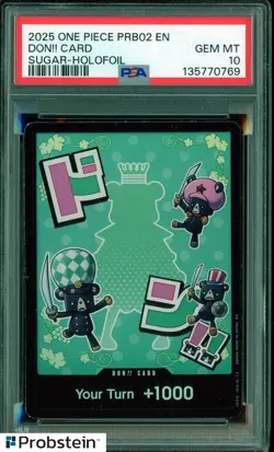 2025 One Piece PRB02 EN Don!! Card Sugar Holo Foil PSA 10 GEM MINT - Image 1