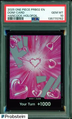 2025 One Piece PRB02 EN Don!! Card Hancock Holo Foil PSA 10 GEM MINT - Image 1