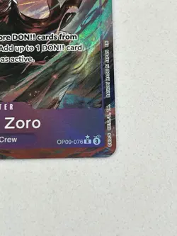 Bandai Roronoa Zoro OP09-076 Vol 2 Rare Foil 5000 One Piece Alt Art PRB-02 - Image 5