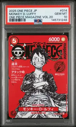 2025 ONE PIECE JAPANESE PROMOS MAGAZINE VOL.20 #014 MONKEY D. LUFFY PSA 10 - Image 1