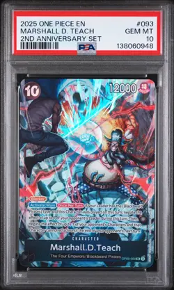 2025 ONE PIECE ENGLISH VERSION 2ND ANV SET #093 MARSHALL D. TEACH PSA 10 - Image 1