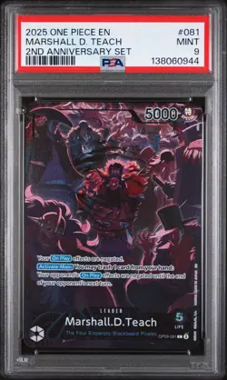 2025 ONE PIECE ENGLISH VERSION 2ND ANV SET #081 MARSHALL D. TEACH PSA 9 - Image 1
