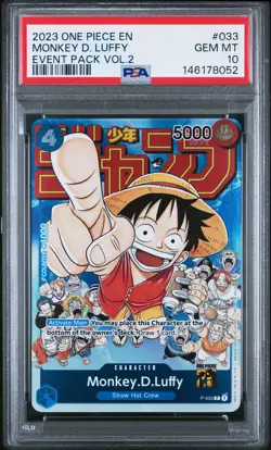 2023 ONE PIECE PROMOS EVENT PACK VOL.2 #033 MONKEY D. LUFFY PSA 10 - Image 1