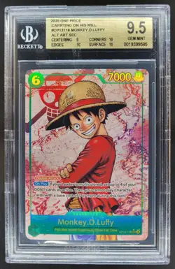2025 One Piece Monkey D. Luffy OP13-118 Alternate Art BGS 9.5 DD5 - Image 1