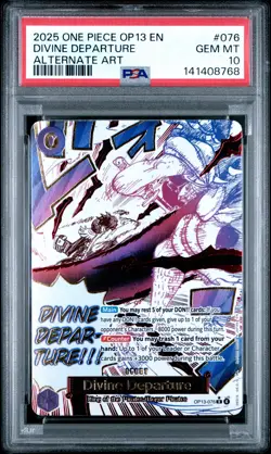 2025 ONE PIECE OP13-CARRYING ON HIS WILL ALTERNATE ART DIVINE DEPARTURE PSA 10 - Image 1