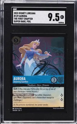 2023 DISNEY LORCANA THE FIRST CHAPTER SUPER RARE, FOIL #139 AURORA SGC 9.5 - Image 1