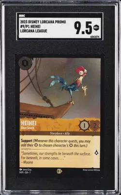 2023 DISNEY LORCANA PROMOS LORCANA LEGEND #9/P1 HEIHEI SGC 9.5 - Image 1