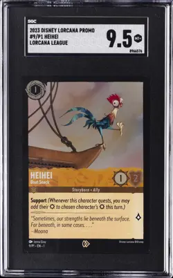 2023 DISNEY LORCANA PROMO LORCANA LEAGUE #9/P1 HEIHEI SGC 9.5 - Image 1