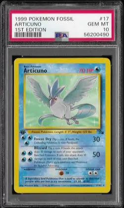 1999 Pokemon Fossil #17 Articuno 1st edition PSA 10 GEM MINT card 17/62 - Image 1