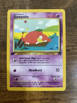 SLOWPOKE - 67/82 - Team Rocket - Pokemon Card - NM 1st Edition - Image 1