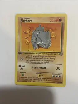1995, 96, 98 Pokemon Card 1st Edition **Rhyhorn** - Jungle Set 61/64 - Common - Image 1