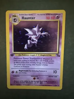 Pokemon TCG Haunter 1st Edition Holo Card Fossil, 6/62 - Image 1