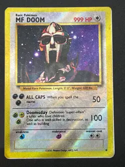 Rare POKEMON Basic MF DOOM Custom Made Card - Image 1