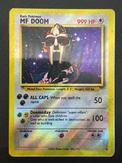 Rare POKEMON Basic MF DOOM Custom Made Card - Image 2