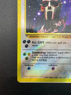 Rare POKEMON Basic MF DOOM Custom Made Card - Image 3