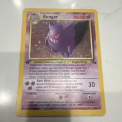 Pokemon TCG Gengar Fossil 1st Edition 5/62 80 HP Holo Rare English Card - Image 1