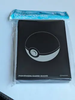 SEALED 64 SLEEVES - Pokemon Center Exclusive Card Sleeves Black Pokeball 64Pcs. - Image 1