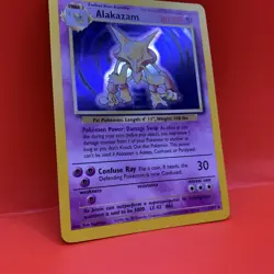Pokemon Alakazam TCG Base Set 2 Holo Unlimited Card 1/130 Holo LP - Image 2