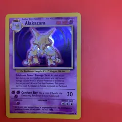 Pokemon Alakazam TCG Base Set 2 Holo Unlimited Card 1/130 Holo LP - Image 4