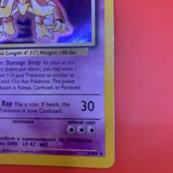 Pokemon Alakazam TCG Base Set 2 Holo Unlimited Card 1/130 Holo LP - Image 5