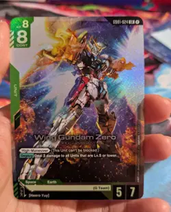 Wing Gundam Zero GD01-024 Newtype Rising Gundam Card Game TCG - NM LR Foil - Image 1