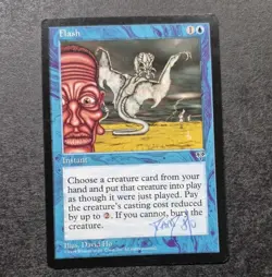 UNPLAYED SIGNED NM Flash Mirage MTG DAVID HO EDH CUBE VINTAGE - Image 1