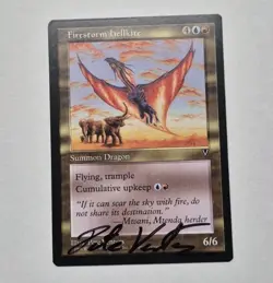 Unplayed Signed Firestorm Hellkite RESERVED MTG Visions Pete Venters Edh CUBE NM - Image 1