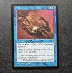 UNPLAYED SIGNED Jolt Mirage MTG Magic JOHN MATSON EDH CUBE VINTAGE NM - Image 1