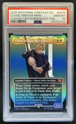 2025 Magic Final Fantasy Cloud Midgar Mercenary BL Foil Rare #0375 PSA 10 - Image 1