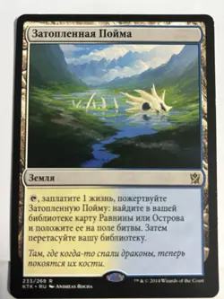 RUSSIAN Flooded Strand Khans of Tarkir Mtg Fetch Land See Pictures - Image 1